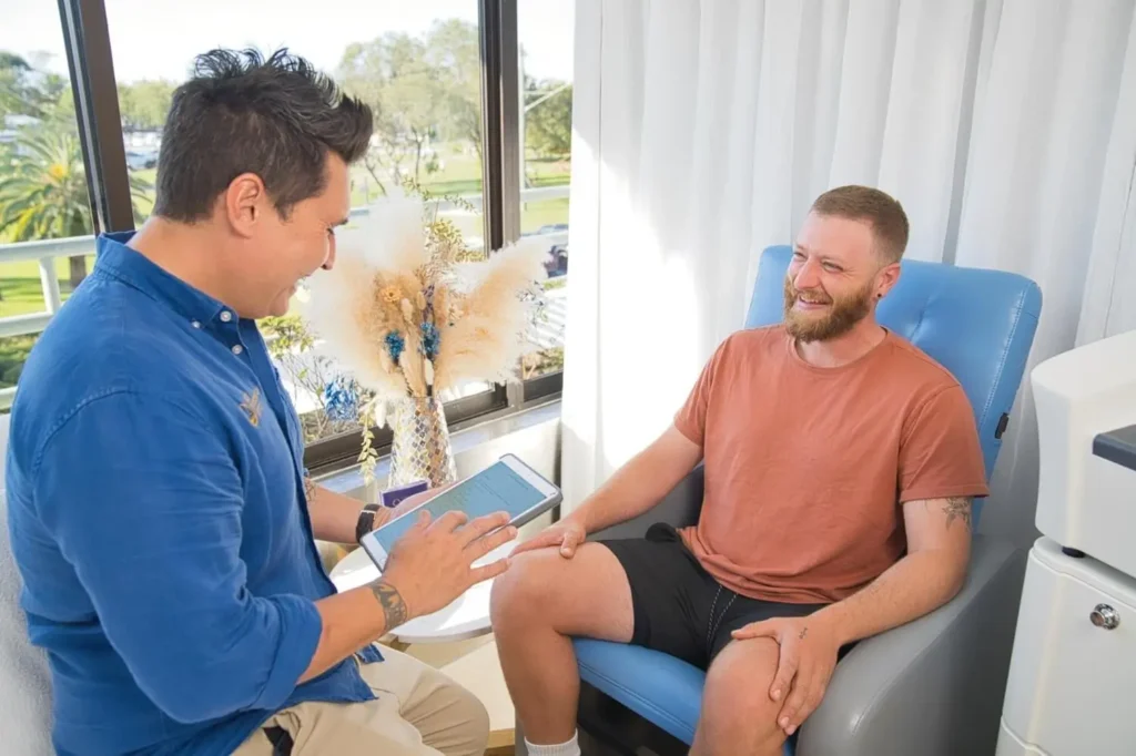 Teslachair for lower back pain and core strength -male